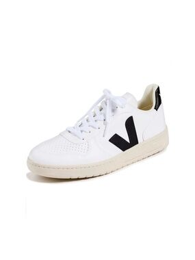 VEJA V-90 Leather White Black Court Sneakers Women’s US 8